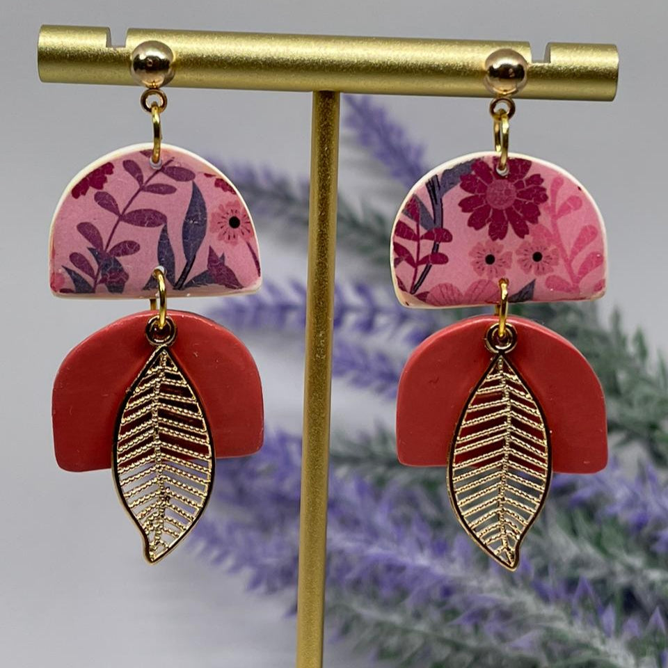 Jessi Red & rose gold stud
