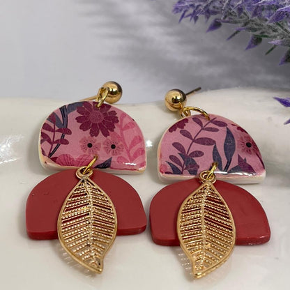 Jessi Red & rose gold stud