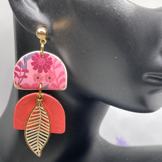 Jessi Red & rose gold stud
