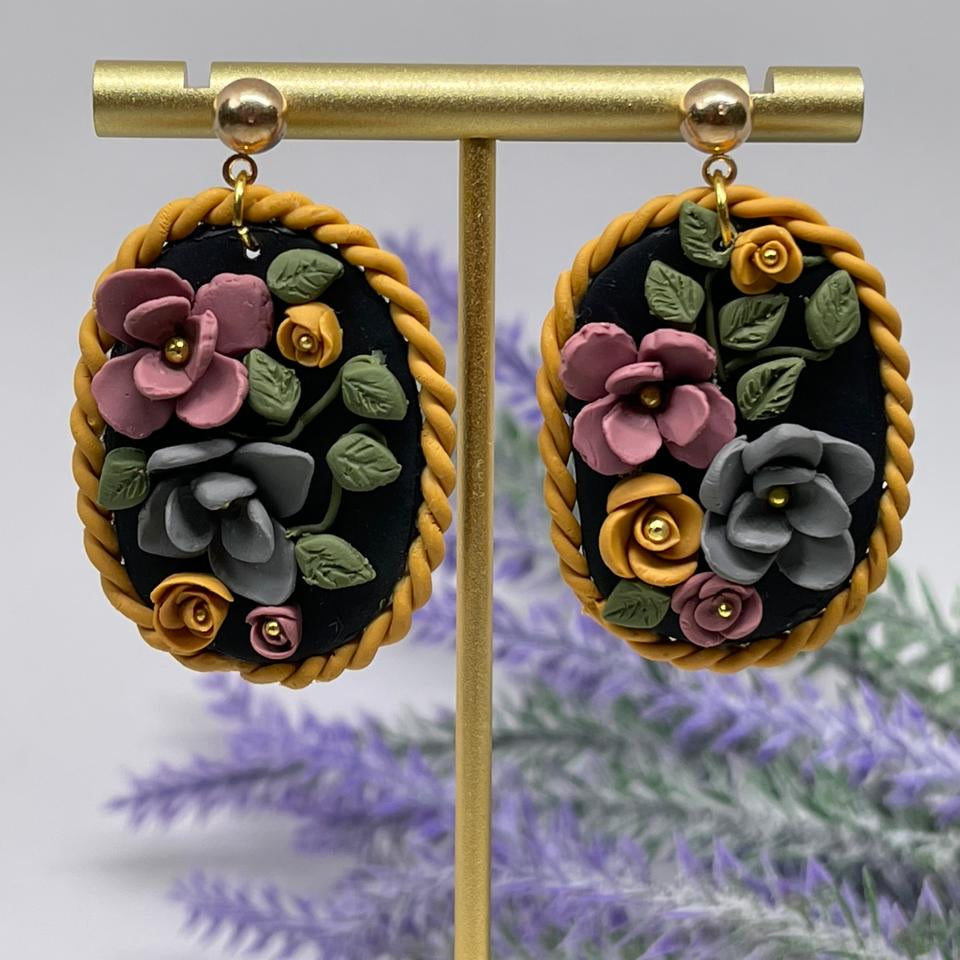 Mini Bouquet & rose gold stud