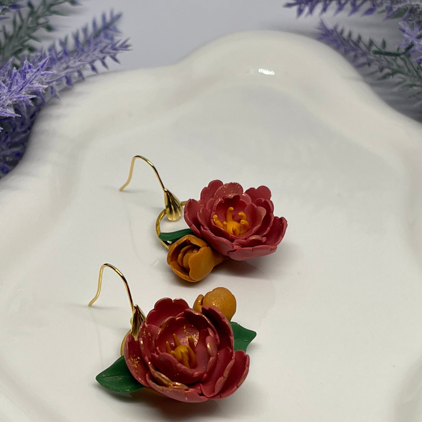 Red peony flower