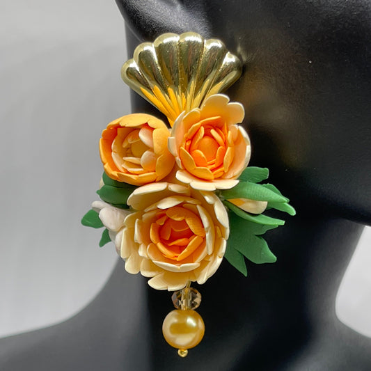 Creamy orange peonies flower style B