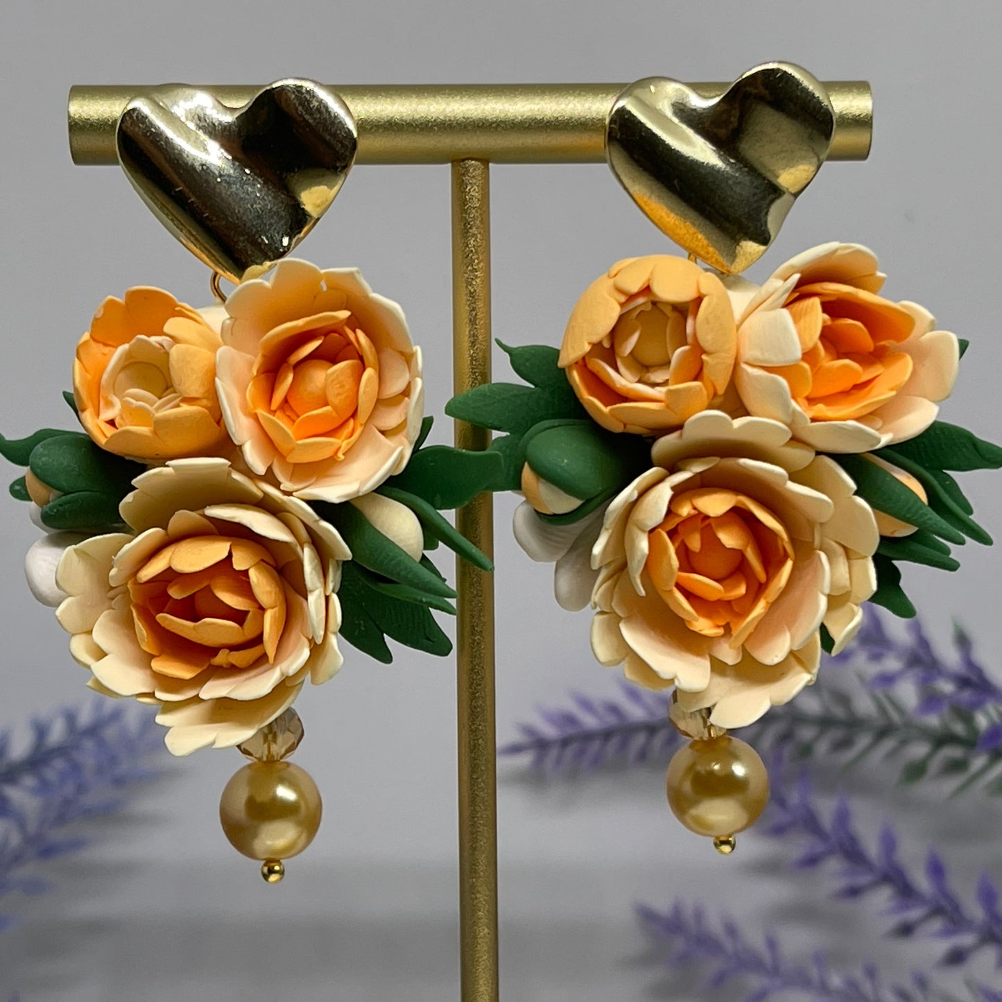Creamy orange peonies flower style A