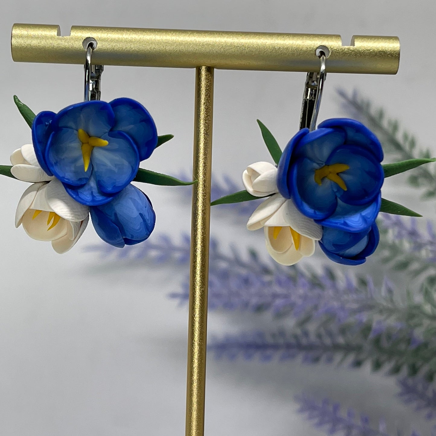 Blue crocus flower