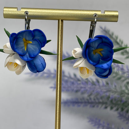 Blue crocus flower